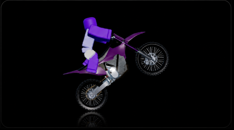 Official Wheelie Physics artwork showing a purple motorcycle in a wheelie
